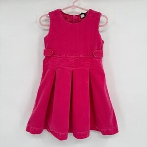 Baby Gap Hot Pink Sleeveless Faux Suede Pleated Dress Size 2T